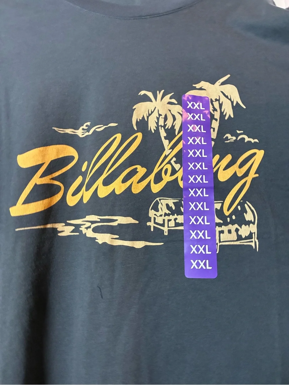 Billabong Black T‑Shirt with Yellow Palm Logo